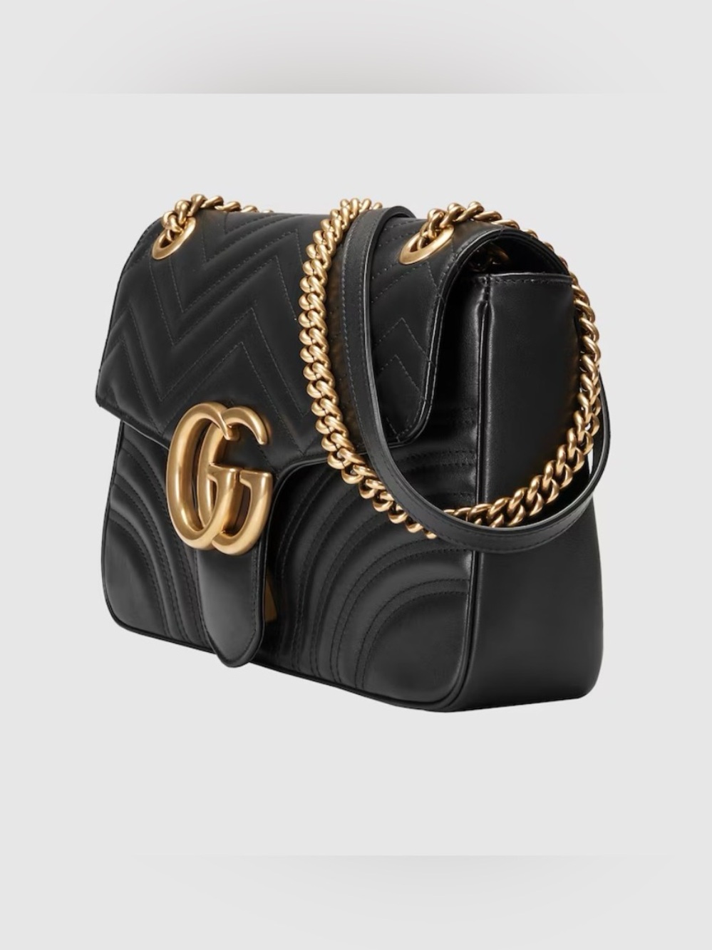 Gucci - GG MARMONT MEDIUM SHOULDER BAG & WALLET - Black Leather, Gold Hardware - Picture 4 of 9